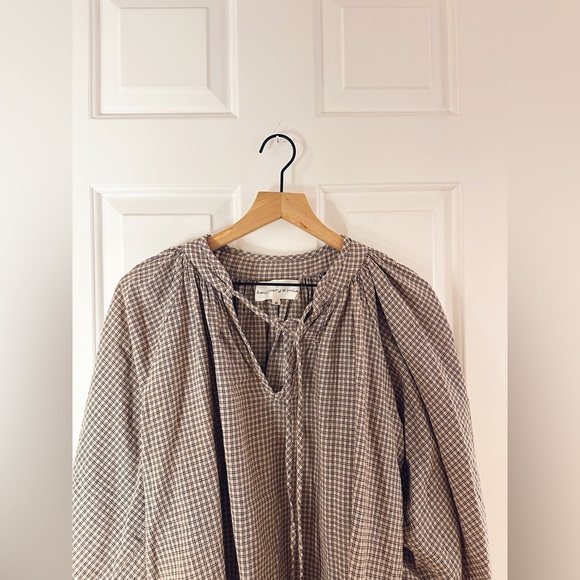 Daughters of India Brown Checkered Blouse - Picture 2 of 5